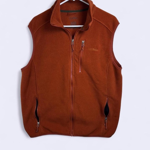 L.L. Bean Other - L.L. Bean Rust Orange Fleece Vest Men’s Large